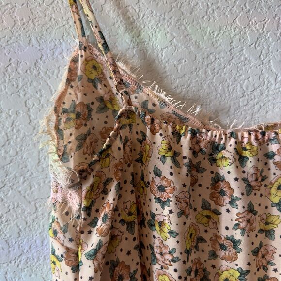 Boho picnic hippie flirty girly festival Cold mode floral Y2K tank top‎ sz large - Picture 4 of 12